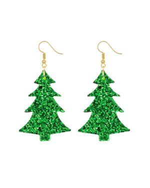 27931 - g glitter christmas tree earring-gold