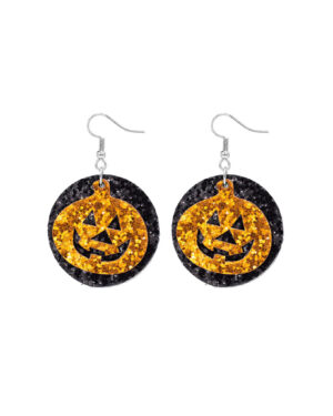 27937 - g glitter pumpkin earring