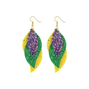 27977 - g mardi gras glitter earring