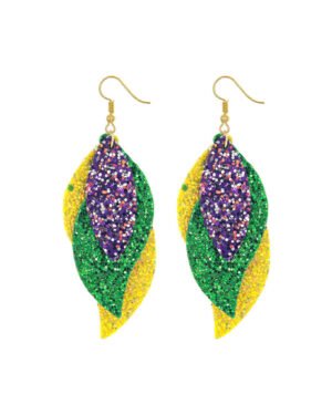 27977 - g mardi gras glitter earring