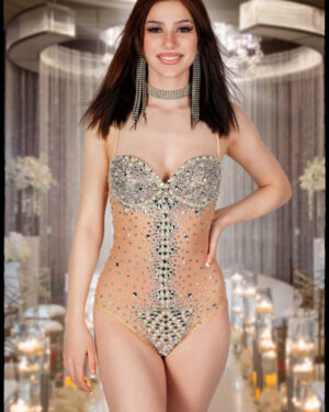 7244 - Crystal Embellished Bodysuit -M