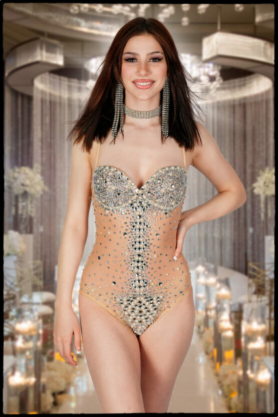 7244 - Crystal Embellished Bodysuit -M