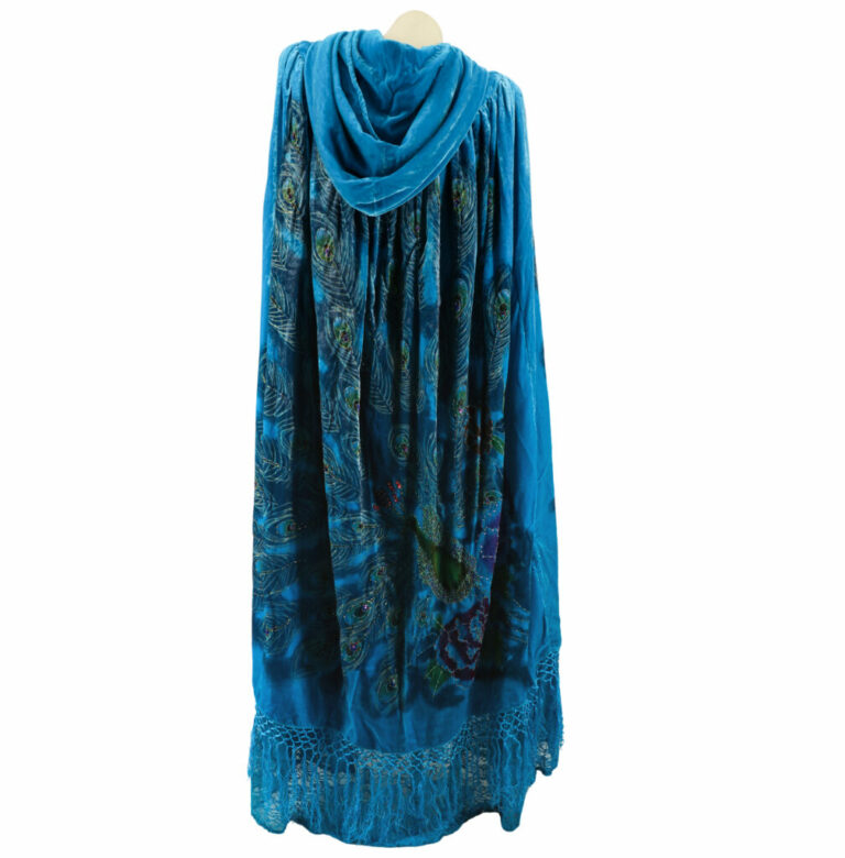 8482 - Beaded Velvet Victorian Peacock Cape - Image 6