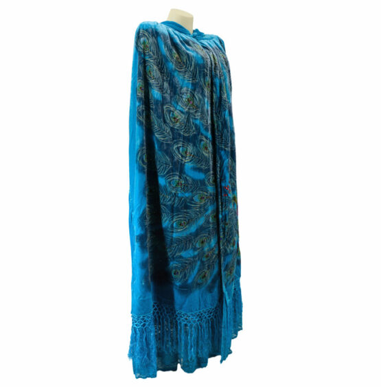 8482 - Beaded Velvet Victorian Peacock Cape - Image 5
