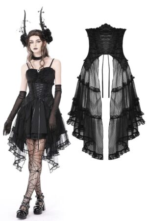 KW262 - Gothic Luxe Court Mesh Tunic Skirt