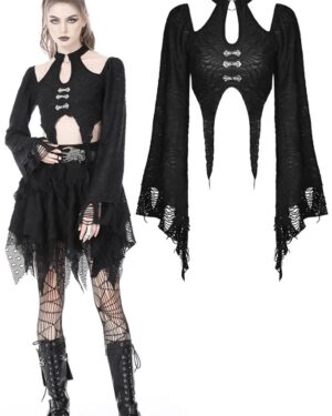TW450 - Gothic Bell Sleeves Crop Top