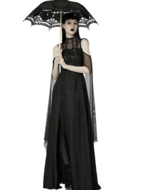 WS549 - Gothic Cotton Lace Parasol-Black