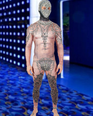 7240 - Rhinestone bodysuit w/mask