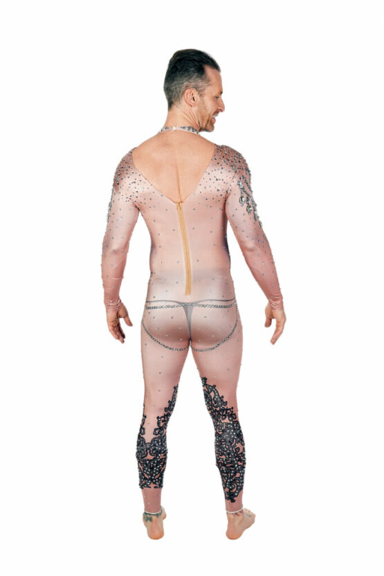 7240 - Rhinestone bodysuit w/mask - Image 2