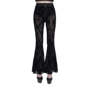 PT192 - Velvet Burnout Mesh Flare Pants
