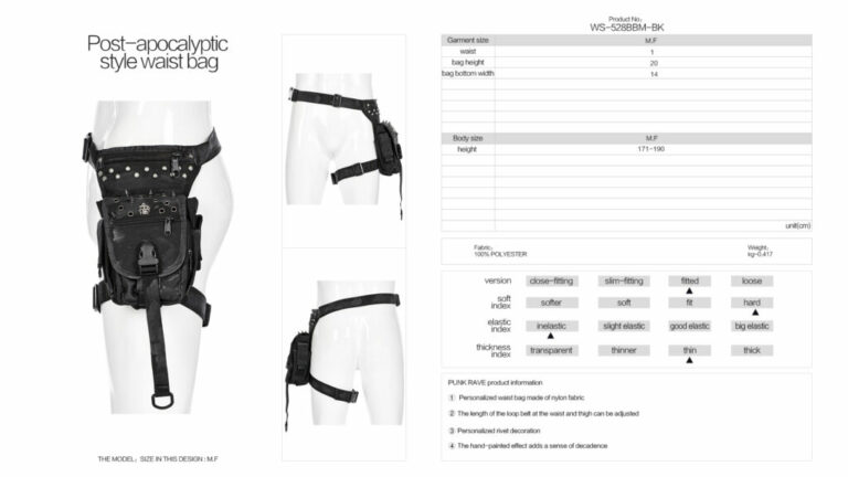 WS528 - Post Apocalyptic Style Waist Bag - Image 4