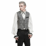 WT6901 – Jacquard Print Long Tail Vest-Grey – Western