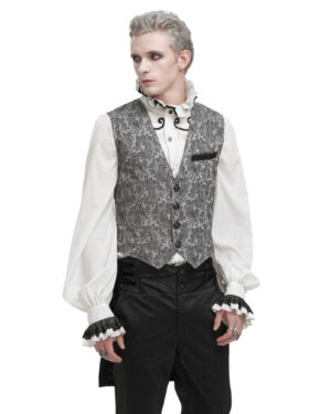 WT6901 - Jacquard Print Long Tail Vest-Grey