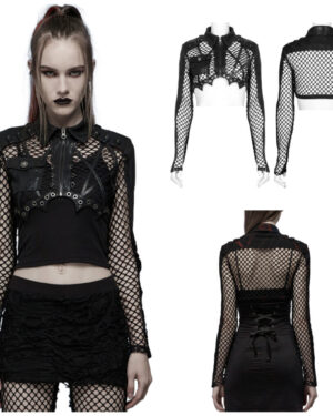 WY1358 - Punk Military Net Fish Jacket