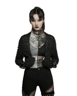 WY1394 - Dark Spiked cropped Jacket