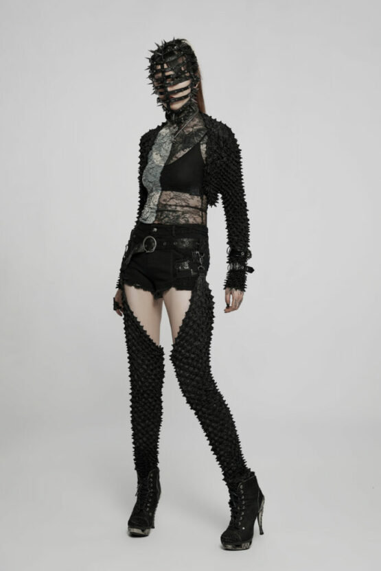 WY1394 - Dark Spiked cropped Jacket - Image 3