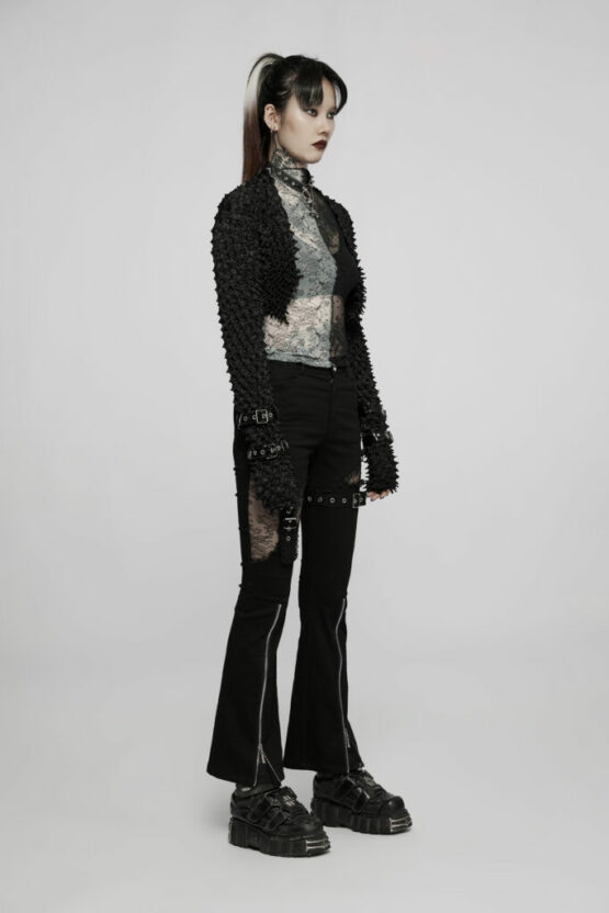 WY1394 - Dark Spiked cropped Jacket - Image 4