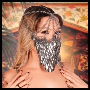 14553 - Head Piece / Mask - Antique Silver
