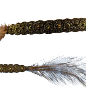 71184 - Flapper Beaded Headband with Feathers
