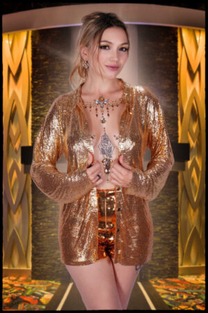 94049 - Gold Metal Mesh Top