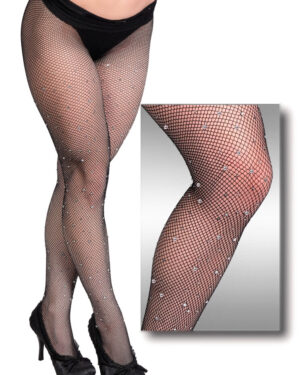 ST1201STN - Fishnet Pantyhose with clear stones