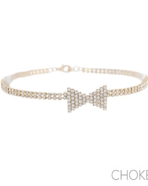 18341 - 2 row Bow tie choker
