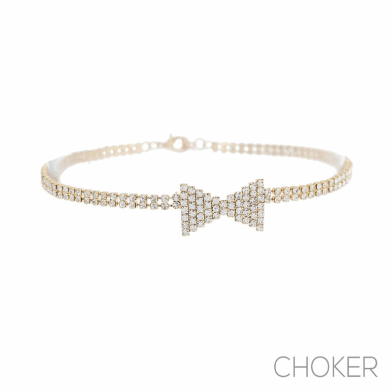18341 - 2 row Bow tie choker