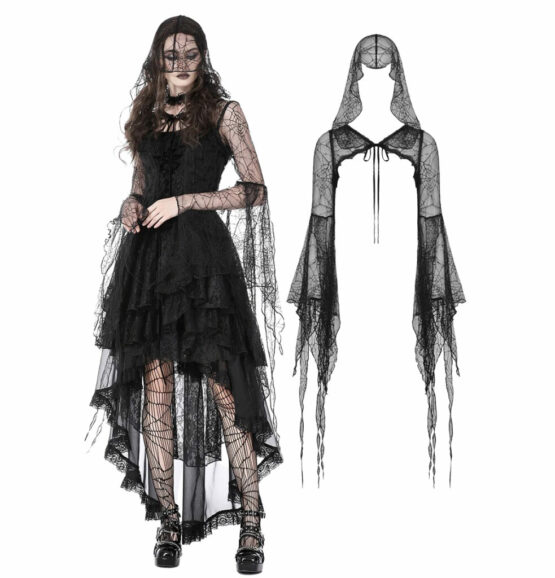 BW113 - Gothic Sexy Spider Exaggerated Sleeves Hooded Cape