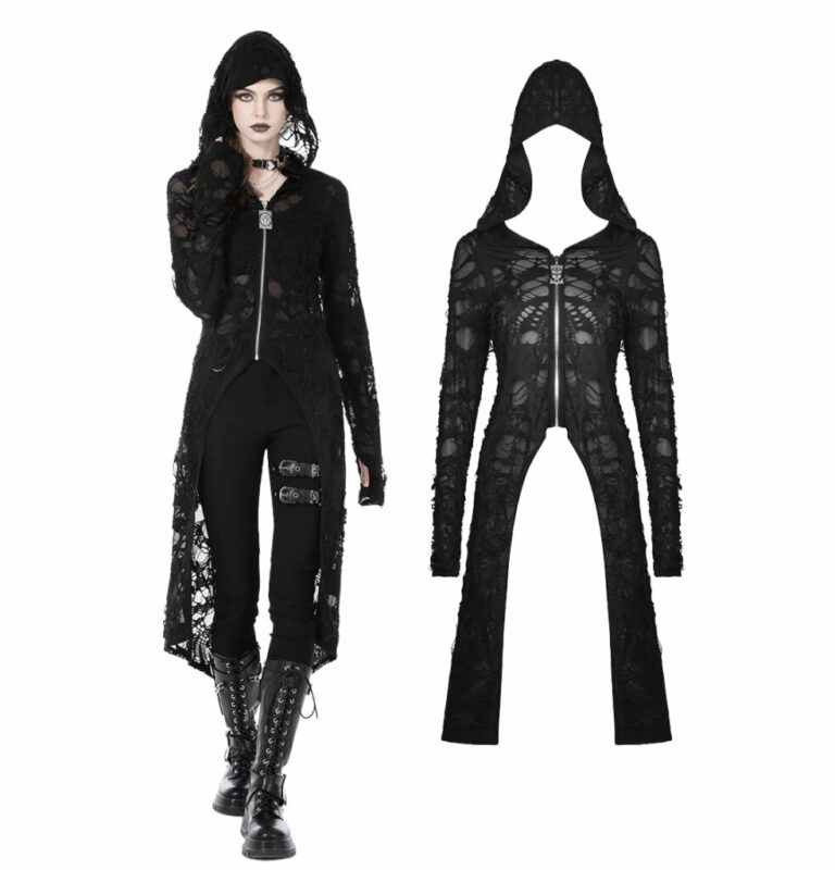 JW241 - Punk Ripped Long Jacket