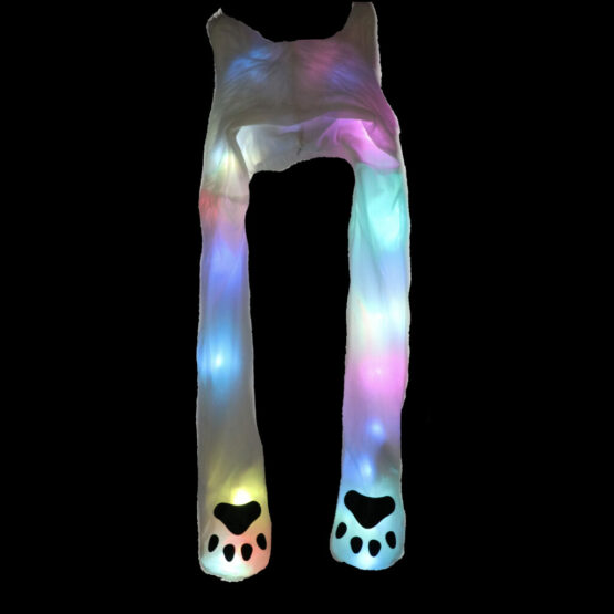 LED700- LED Faux Fur Bear Hoodie - Image 3