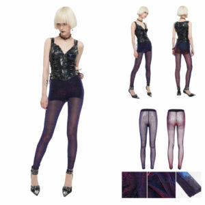 PT196 - Purple Galactic Transparent Leggings-2XL