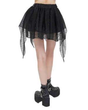 SKT15501 - Mesh Ruffle Layered Mini Skirt