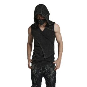WT770 - Punk Distressed Hooded Vest