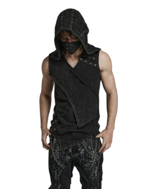WT770 - Punk Distressed Hooded Vest
