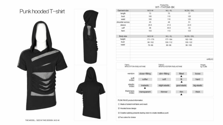 WT774 - Slashed with Mesh Hooded T-Shirt - Image 7