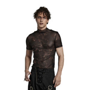 WT802 - Ornate Jacquard Mesh T-shirt