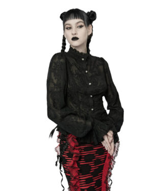 WY1267 - Gothic Chiffon Embroidered Blouse