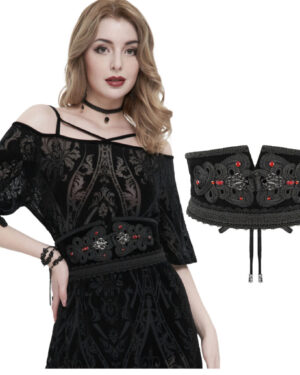 AS127 - Embroidered  Gem Girdle underbust Corset
