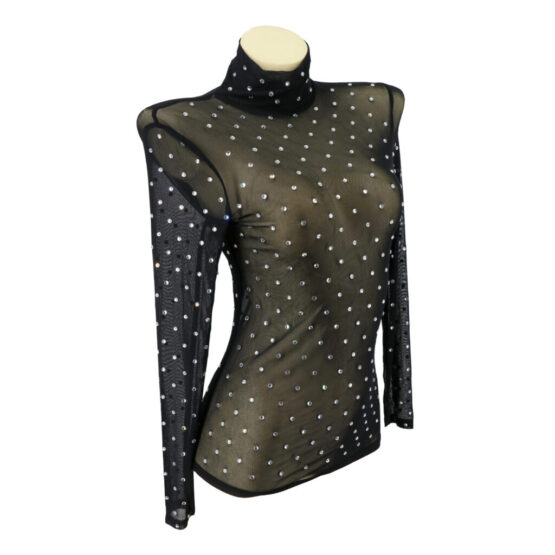 14529 - Mesh Long Sleeve with Rhinestone Top