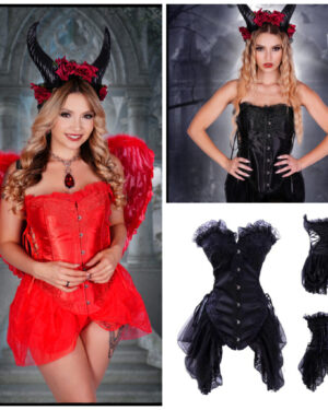64022 - Corset with side Ruffle Lace