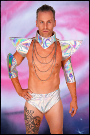 7917 - 3 PC Silver Graphic Galactic Costume with Chains