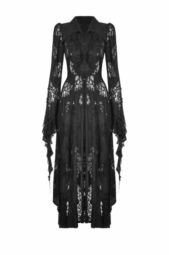 DW734 - Gothic Romantic Hollow Out Sexy Frilly Lace Dress - Image 6