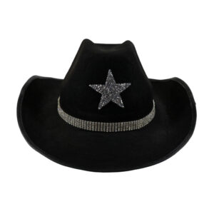 JC569 - Cowboy Hat with Stars and Rhinestone Chain