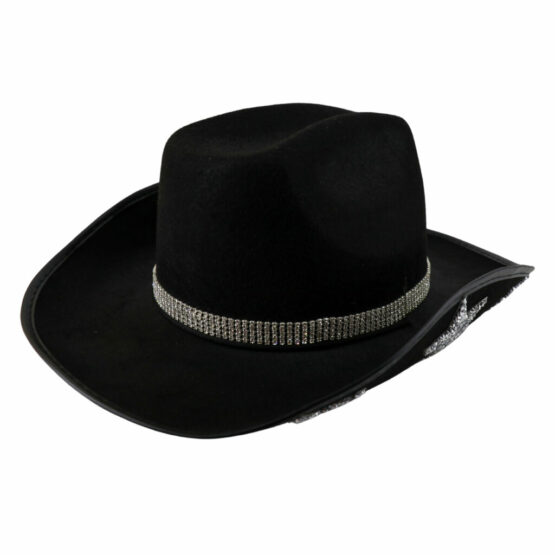 JC569 - Cowboy Hat with Stars and Rhinestone Chain - Image 4