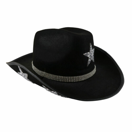 JC569 - Cowboy Hat with Stars and Rhinestone Chain - Image 3