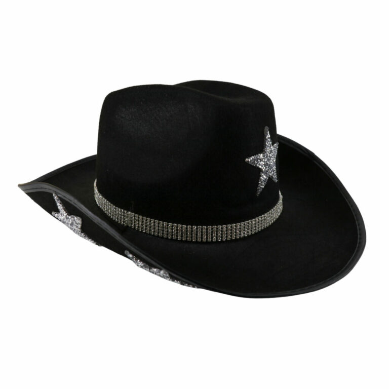 JC569 - Cowboy Hat with Stars and Rhinestone Chain - Image 3