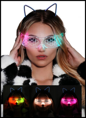 LED102 - LED Honeycomb Futuristic Glasses