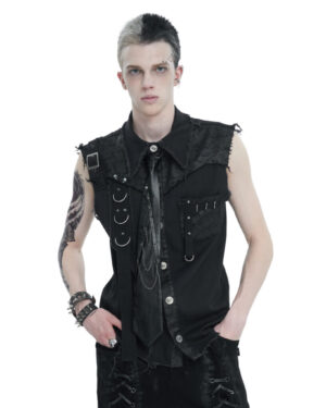 SHT102 - Distressed Button Down Vest