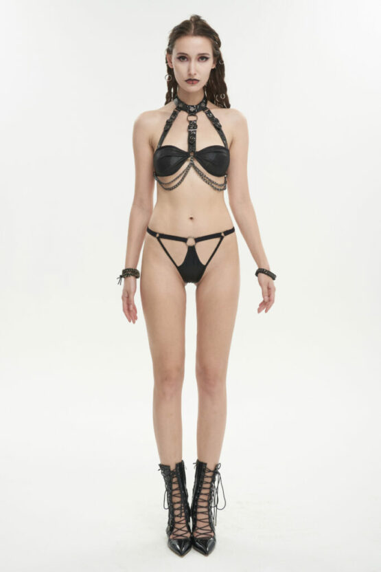 SX14 - Harness Style Bikini top with Chain and Cut out Bikini Bottoms - Image 8