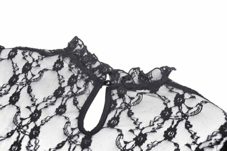 TW445 - Black Sexy Lace Long Sleeves Top - Image 14